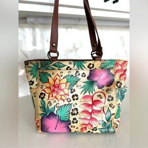 Anuschka tote. Stunning Genuine Hand painted leather - one of a kind-